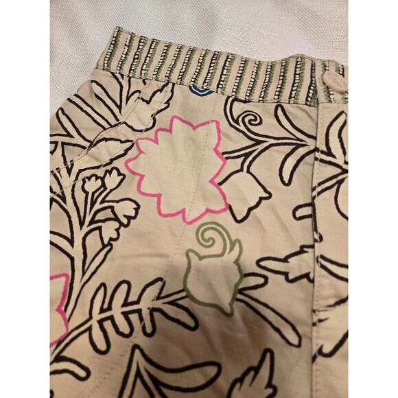 Sz Sm KNOX ROSE Brown Cream Mixed Print Floral Striped High Waist Pocket Shorts - Picture 2 of 7